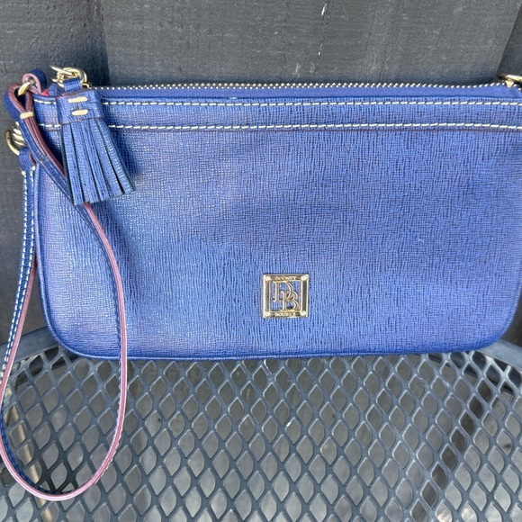 Dooney & Bourke Handbags - Dooney & Bourke Midnight Blue Pebble Grain Leather Wristlet